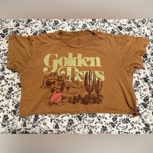 Disney Mickey Mouse Tan T-Shirt (cropped top)